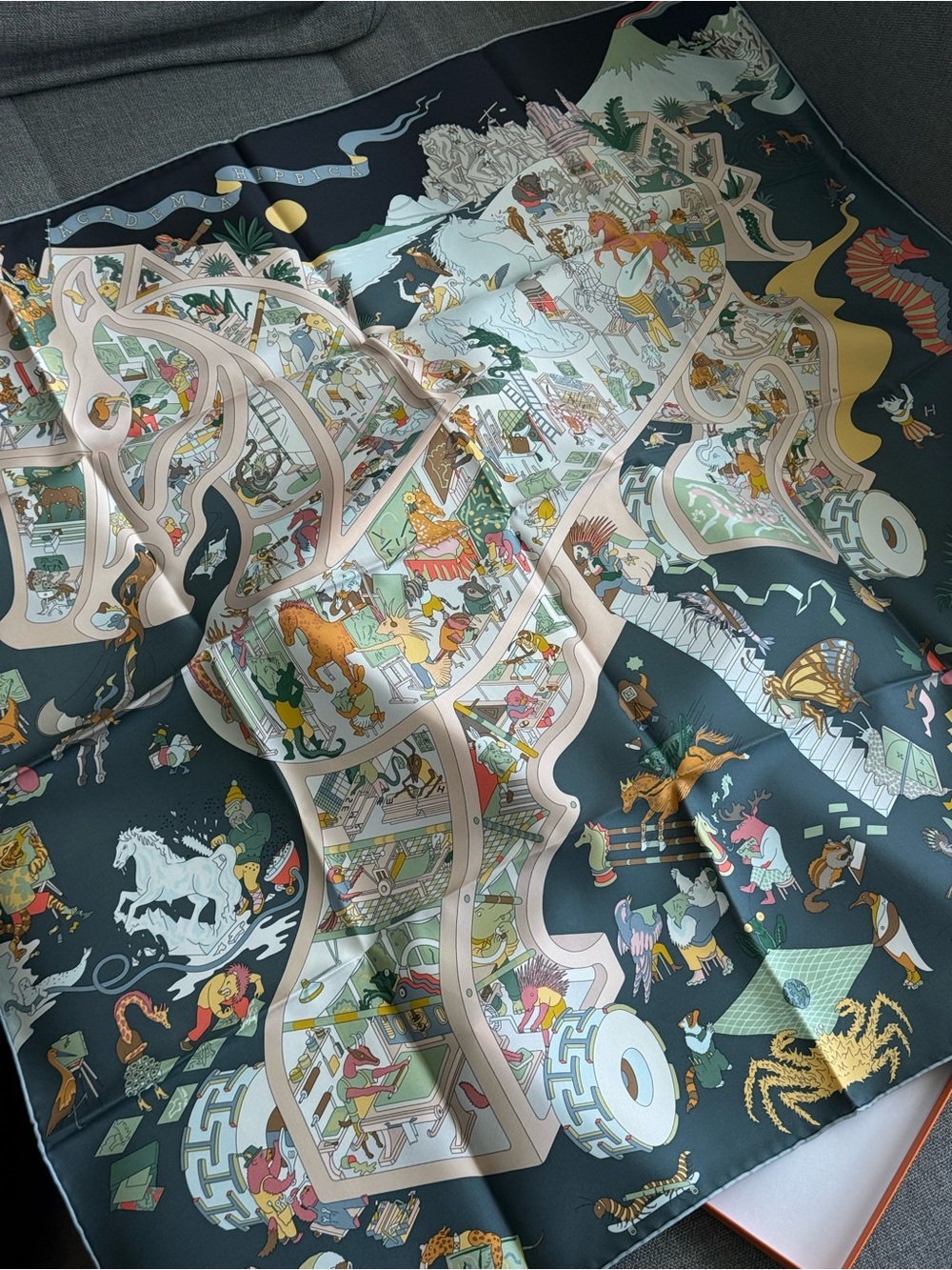 Hermes Academia Hippica scarf 90